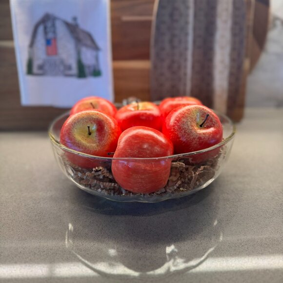 Vintage Apple-Shaped Serving Bowl – Hazel Atlas Style – Mid-Century - Vintage! - Picture 7 of 10